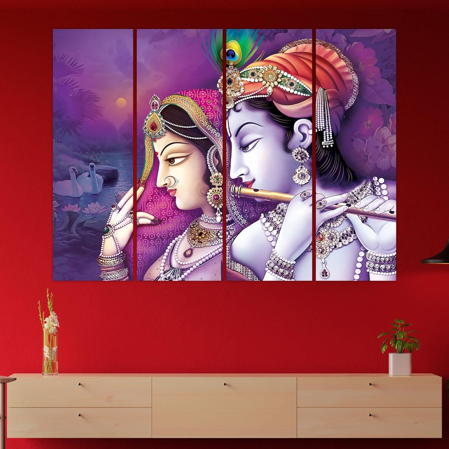 inep-b0cgjglswj-close-up-of-radha-&-krishna-framed-in-one-of-the-four-vibrant-wall-art-panels.jpg